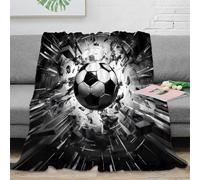 OTBSDNKZZ stampa 3D SoccerBallImpact coperta da viaggio microfibra biancheria da letto compatta coperta da viaggio morbida per regali per chi viaggia per lavoro DynamicSportsArt 40x50inch(100x130cm)