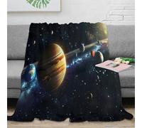 OTBSDNKZZ stampa 3D SolarSystem coperta da ufficio microfibra biancheria da letto anti-pilling coperta da riposo calda per regali per professionisti impegnati SpaceArtStyle 40x50inch(100x130cm)