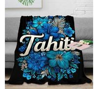 OTBSDNKZZ stampa 3D Tahiti floreale plaid da divano microfibra biancheria da letto morbido coperta da divano anti-pilling per uffici open space giovanili Blue tropical arte 80×90inch(200x230cm)