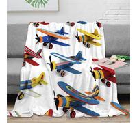 OTBSDNKZZ stampa 3D toy planes coperta da ufficio microfibra biancheria da letto non perde pelo coperta da riposo calda per giovani in pausa lavoro Colorful retro 60x80inch(150x200cm)