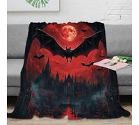 OTBSDNKZZ stampa 3D vampire bat flying plaid microfibra biancheria da letto anti-pilling coperta per aria condizionata morbida per monolocali in affitto gotico orrore 80×90inch(200x230cm)