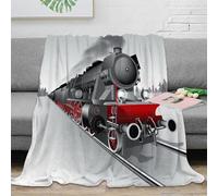 OTBSDNKZZ stampa 3D vintage train coperta da camera da letto microfibra biancheria da letto lavabile coperta da letto anti-pilling per residenze universitarie Steam locomotive 40x50inch(100x130cm)
