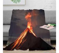 OTBSDNKZZ stampa 3D Volcano eruption coperta da letto microfibra biancheria da letto lavabile plaid da letto morbido e caldo anti-pilling per uso notturno Night landscape 60x80inch(150x200cm)