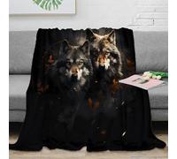 OTBSDNKZZ stampa 3D Wolf duo coperta da camera da letto microfibra biancheria da letto lavabile coperta da letto anti-pilling per residenze universitarie Wild forest arte 50x60inch(127x152cm)