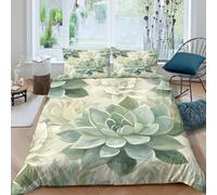 OTBSDNKZZ succulent plantsSet Di Copripiumino morbida 3 pezzi motivo 3D cerniera nascosta botanical illust copripiumino con federa soffice for bambini adulti ragazzi Single（135x200cm）
