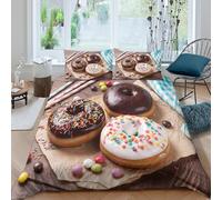 OTBSDNKZZ sweet treatsSet Di Copripiumino microfibra morbida 3 Pezzi stampa 3D con cerniera colorful dessert style copripiumino con federe traspirante ultra morbido for ragazze Super king（260x220cm）