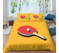 OTBSDNKZZ Table tennis paddlecopripiumino ultra microfibra 3 Pezzi stampa 3D con cerniera Modern sport design Set Di Copripiumino con federa soffice morbida for adolescenti Single（135x200cm）