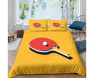 OTBSDNKZZ Table tennis paddleSet Di Copripiumino microfibra morbida 3 Pezzi stampa 3D con cerniera Modern sport design copripiumino con federe traspirante ultra morbido for ragazze Single（140x200cm）