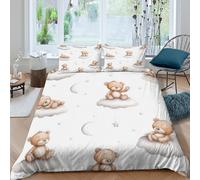 OTBSDNKZZ Teddy bearcopripiumino microfibra morbida 3 Pezzi stampa di 3D con cerniera Cute nursery design Set Di Copripiumino incluso federe aiosa morbida for adolescenti Super king（260x220cm）