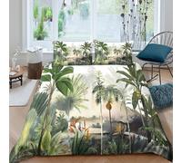 OTBSDNKZZ tropical plantsSet Di Copripiumino morbida microfibra 3 pezzi motivo 3D con cerniera botanical illust copripiumino incluso federe aiosa ultra morbido for ragazze Super king（260x220cm）