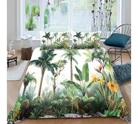 OTBSDNKZZ Tropical plantsSet Di Copripiumino morbida microfibra 3 pezzi motivo 3D con cerniera Botanical illust copripiumino incluso federe aiosa ultra morbido for ragazze Super king（260x220cm）