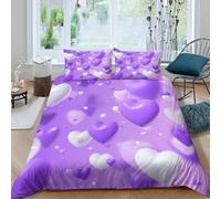 OTBSDNKZZ Valentine heartsSet Di Copripiumino microfibra morbida 3 pezzi motivo 3D con cerniera soft pastel design copripiumino con federe morbida ultra morbido for coppie King（220x240cm）