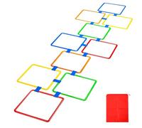 Otbushit 10 Pz 15 Pollice Quadrato Campana Zerbino Anelli Gioco Anelli Multicolori Corsa A Ostacoli Divertimento Giocare per Bambini Attrezzature da Esterno