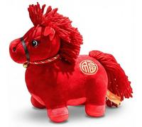 Otbushit Cuscino in peluche ultra morbido da 8 pollici con peluche realistico a forma di cavallo rosso per il capodanno cinese 2026