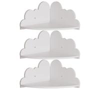 Otbushit Mensola angolare da parete, set di 3 mensole sospese angolari, mensole creative a forma di nuvola montate a parete, facili da installare e resistenti, sospese in legno per camera da