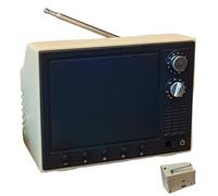 Otbushit Mini Giocattolo TV retrò da 2, 4 Pollici per casa delle Bambole con Schermo HD 720P, Memoria da 8 GB e Riproduzione USB, mobili in Miniatura in Scala 1:12 - Giallo