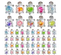 Otbushit Mini Tartarughe in Resina da 50 Pezzi, Figurine di Tartarughe Marine Glitterate Che Illuminano al Buio per Decorazioni per Feste, Giardini fatati, Giochi di Artigianato e scherzi