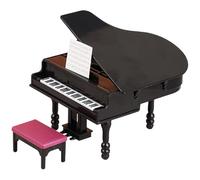 Otbushit Mobili per casa delle Bambole Mini Pianoforte Realistico con Sedia Giocattolo in plastica Piccolo Pianoforte a Coda per la Scena della casa delle Bambole Fata