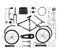 Otbushit Modello in Scala di Biciclette Fai-da-Te, 51 Pezzi 1:10: Modello di Mini Biciclette in Lega retrò di Simulazione, Mini Bici Ferro Artistico con gonfiatore e Valigetta, Ornamento da tavol