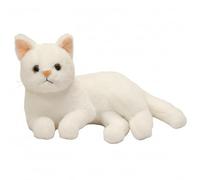 Otbushit Peluche realistico per gatti bianchi da 16 pollici, cuscino morbido per coccole di peluche realistico per bambini, ragazze e amanti dei gatti