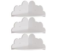 Otbushit Set di 3 mensole sospese angolari, montate a parete, creative, a nuvola, facili da installare, resistenti, per camera da letto, bagno, cucina