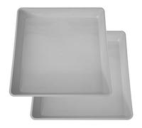 Otbushit Sottovasi per vasi per Piante, sottovasi per Piante Quadrati in plastica Spessa 10 Pollici, 2 Pezzi, Vassoio di Raccolta dell'Acqua Resistente, per vasi da Fiori Impermeabili, per