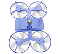 Otbushit Ventilatore da soffitto a LED, Ventilatore da soffitto a LED ispirato ai droni con luci - Flusso d'aria surround 360°, Telecomando luce dimmerabile, Presa E27, Asta di prolunga inclusa (B