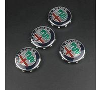 OTCPP 4 Pezzi Auto Coprimozzi per Alfa Romeo Giulietta Stelvio GT Giulia Mito, Copricerchi Coprimozzo Ruota Centrale Coprimozzi Ruota Impermeabile Antipolvere Tappi Coprimozzo