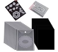 OTCRAFT 10 buste in plastica trasparente da 17,8 x 23,9 cm e 10 fogli magnetici in gomma morbida (0,5 cm) per fustelle da taglio, stencil, artigianato, set di francobolli, ideali per riporre stampi