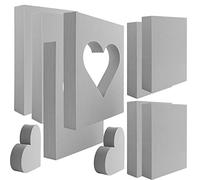 OTCRAFT 8 blocchi per timbri a forma di cuore, grandi, grigi, in schiuma secca, per scultura, modellismo, progetti fai da te e artigianato