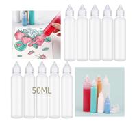 OTCRAFT Confezione da 10 flaconi vuoti da 50 ml con applicatore a punta fine, in plastica, per colla e inchiostro, dispenser di liquidi trasparenti, piccoli progetti di incollaggio, quilling di carta,
