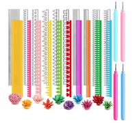 OTCRAFT Set di 10 fiori arrotolati 3D con 4 strumenti per quilling e scrapbooking