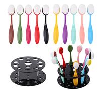 OTCRAFT Set di 10 pennelli grandi per sfumare l'inchiostro, con 10 pennelli, coperchio e porta pennelli rotondi, set per scrapbooking, sfondo, biglietti, creazione di carta, artigianato, sfondo,