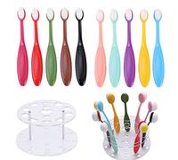 OTCRAFT Set di 10 pennelli per sfumare l'inchiostro, con 10 pennelli con coperchio e porta pennelli rotondi, per scrapbooking, sfondo, biglietti, creazione di carta, artigianato, sfondo, pittura