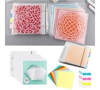 OTCRAFT Set di 111 pagine 15,2 x 15,2 cm, raccoglitore per stencil per biscotti, fustellato e francobolli