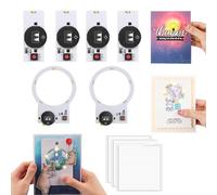 OTCRAFT Set di 6 luci circolari con 5 luci e 4 luci creative e facili da usare per biglietti di Natale fai da te, decorazioni per album di ritagli, luci con LED bianchi caldi