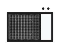 OTCRAFT Tappetino magnetico in vetro, 40 x 25 cm, resistente al calore, con magneti, griglie e misurazioni, per taglio, stampaggio, tecnica mista, goffratura a caldo e progetti di colla a caldo