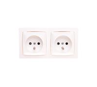 OTEO Presa doppia con/e 16A con mascherine bianco 086076