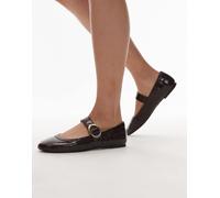 & Other Stories - Ballerine Mary Jane marroni effetto coccodrillo in pelle premium con fibbia-Marrone 41