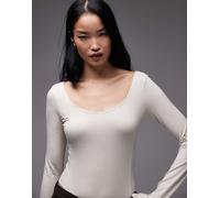 & Other Stories - Body in jersey a maniche lunghe bianco chiaro con profili morbidi L