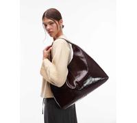 & Other Stories - Borsa shopping grande in pelle bordeaux scuro-Rosso No Size