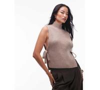 & Other Stories - Canotta beige in maglia misto lana e mohair accollata con allacciatura laterale-Neutro No Size