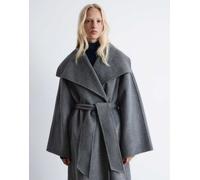 & Other Stories - Cappotto lungo in lana con cintura e collo a imbuto grigio XS