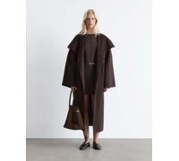 & Other Stories - Cappotto lungo in lana con cintura e collo a imbuto marrone L