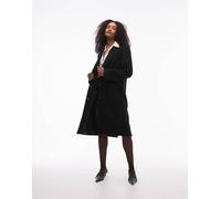 & Other Stories - Cappotto monopetto midi nero in lana con tasca con patta S