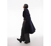 & Other Stories - Cappotto oversize midi in misto lana blu navy con bottoni asimmetrici S