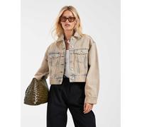 & Other Stories - Giacca corta in denim beige sovratinto-Neutro M