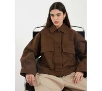 & Other Stories - Giacca multitasche corta in cotone slavato marrone M
