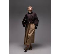 & Other Stories - Giacca oversize cerata marrone M