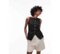 & Other Stories - Gilet nero in misto lino con scollo squadrato 32